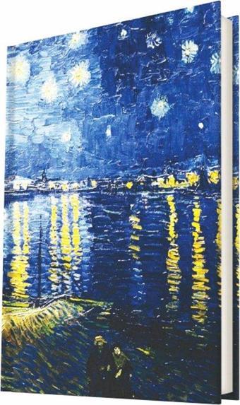Deffter Art of Word-Starry Night Over The Rhone (Van Gogh)/Sert Kapak Çizgili 14x20 Cm
