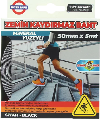 BOSS TAPE 2886 ZEMİN MERDİVEN KAYDIRMAZ BANT 50mmx5m SİYAH