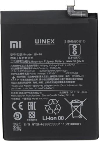 Winex Mobile Redmi Note 8 Güçlendirilmiş Premium Batarya