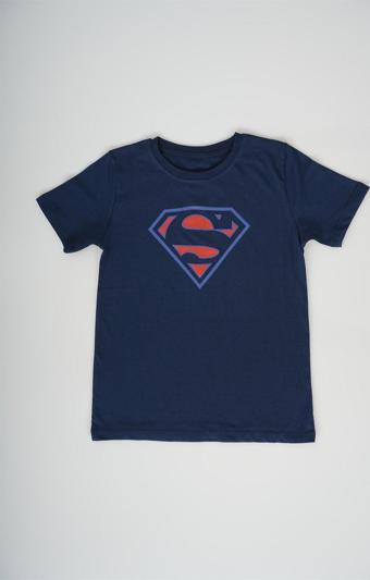 ERKEK ÇOCUK LACİVERT SUPERMAN BASKILI PAMUK TİŞÖRT
