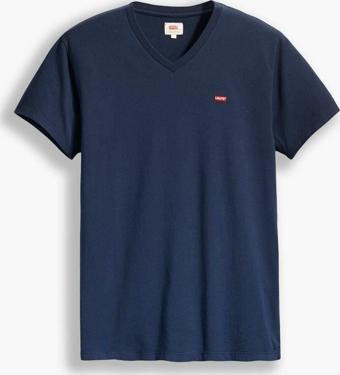 Levi'S Erkek Orıg Hm Vneck Lse_Dress Blues Blues Pat T-Shirt 85641-0017