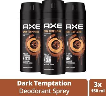 Axe Deodorant Sprey Dark Temptation 150 ml 3 Adet