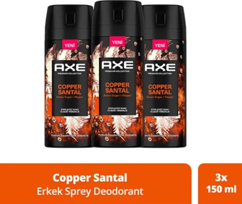 Axe Erkek Deodorant Copper Santal 150 ml x 3 Adet