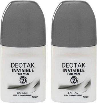 Deotak Invisible For Men Roll-On Deodorant 35 ml x 2 Adet