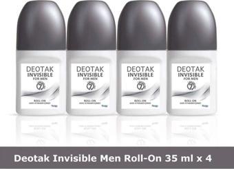 Deotak Invisible For Men Roll-On Deodorant 35 ml x 4 Adet