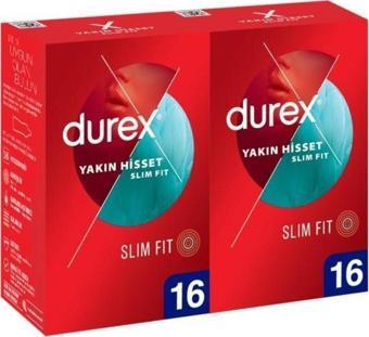 Durex Yakın Hisset Slim Fit Kondom 16 lı x 2 Adet