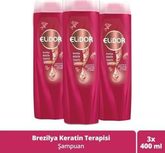 Elidor Brezilya Keratin Saç Şampuanı 400 ml x 3 Adet