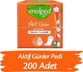 Molped Aktif Günler Günlük Ped 100 lü x 2 Adet