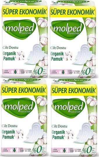 Molped Pure & Soft Uzun Süper Ekonomik Ped 18 li x 4 Adet