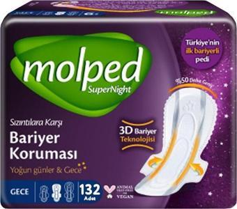 Molped Supernıght Süper Gece Hijyenik Ped 22 li x 6 Adet