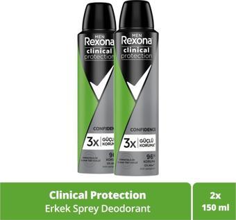 Rexona Men Clinical Protection Erkek Sprey Deodorant 150 ml x 2 Adet