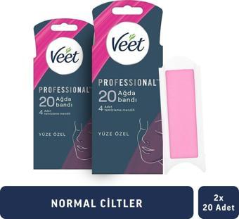 Veet Pro Ağda Bandı Yüz Bölgesi Normal Ciltler İçin 20 li x 2 Adet