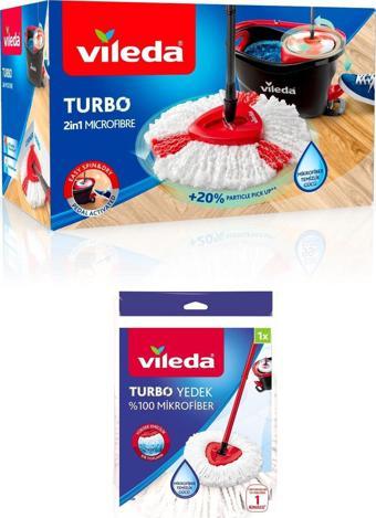 Vileda Turbo 2in1 Pedallı Temizlik Seti +Turbo Mikrofiber Yedek Paspas