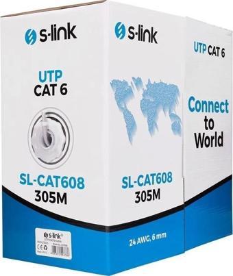 ONTECH - S-lınk Sl-cat608 305mt 6mm 24awg Cat6 Kablo Gri