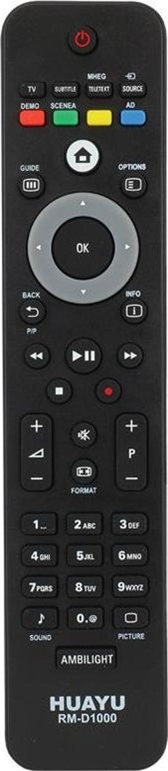 Huayu Kl Phılıps Rm-D1000 Smart/Ambılıght Tuşlu Lcd-Led Tv Kumandası Blisterli (4741)