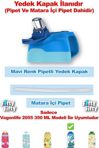 Vagonlife Pipetli Yedek Kapak + Matara İçi Pipet (Sadece 2055 350 ML Çocuk Termosu İle Uyumludur)