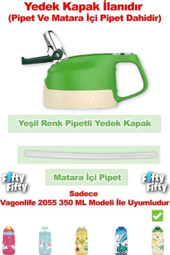Vagonlife Pipetli Yedek Kapak + Matara İçi Pipet (Sadece 2055 350 ML Çocuk Termosu İle Uyumludur)