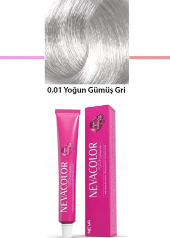 Premium 0.01 Yoğun Gümüş Gri - Kalıcı Krem Saç Boyası 50 G Tüp