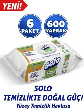 Solo Temizlikte Doğal Güç Beyaz Sabun Ferahlığı Yüzey Temizlik Havlusu 100 Yaprak 6 Adet