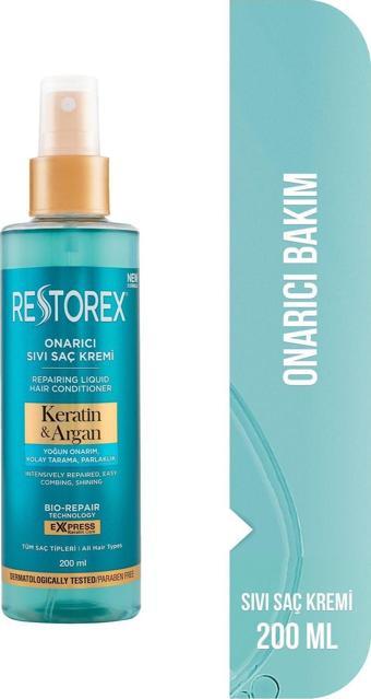 Restorex Keratin & Argan Onarıcı Sıvı Saç Bakım Kremi 200 Ml - Yıpranmış Ve Hasar Görmüş Saçlar
