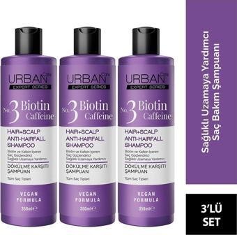 Urban Care Expert Biotin Ve Kafein Dökülme Karşıtı Şampuan X3 Adet-Hızlı Uzamaya Yardımcı-350 Ml