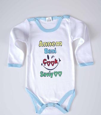 YENİ SEZON ANNEM BENİ ÇOK SEVİYO YAZILI BEBEK ÇOCUK UZUN KOL PAMUK BADY ZIBIN