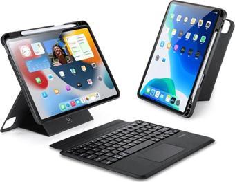 Ipad Pro 12.9 Uyumlu Dk Series Kablosuz Bluetooth Klavye Touchpad Kılıf Si̇yah