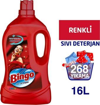 Bingo Renkli Sıvı Bakım Çamaşır Deterjanı 4 lt x 4 Adet