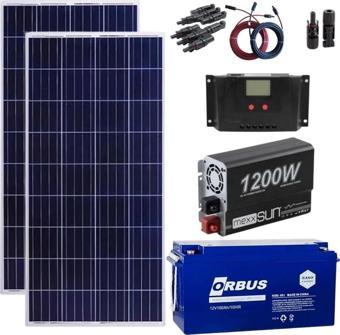 1200 Watt Tv Aydınlatma Bağ Evi Güneş Enerjisi 170w Solar Paket