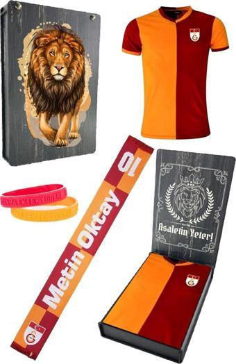 Galatasaray Orijinal Metin Oktay Hediye Set Sevgililer Günü Hediyesi T-shirt + Şal (atkı)