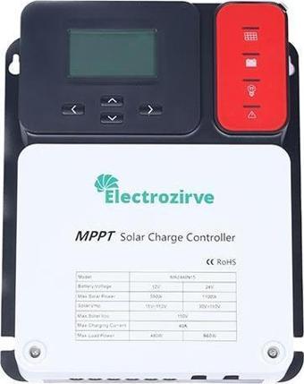 Electrozirve MA2440N15 40A Mppt Charge Controller 12/24V