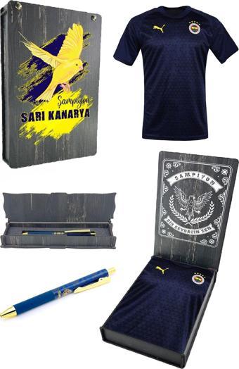 Fenerbahçe Orijinal A Takım Futbolcu Lacivert Antrenman Çocuk T-Shirt + Kalem Set Ahşap  Kutulu