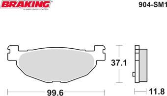 Brakıng Fren Balatası 904sm1 Arka Tmax 500 530 Yp400 Majesty [non Abs] 04 - 13 R Yp 400 S Majesty [a