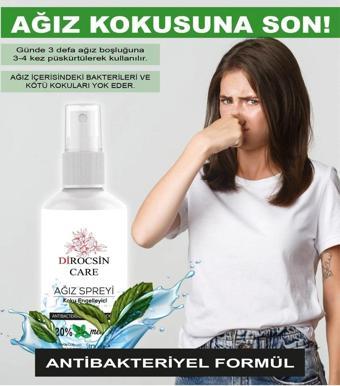 Dirocsin Care Koku Engelleyici Ağız Spreyi Günlük Kullanım %20 Mentol 30Ml