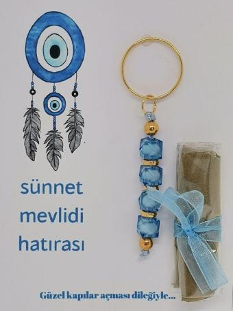 İ&D Baby 25 Adet Nazar Boncuğu Görsel Hazır Paketlenmiş Hediyelik Dağıtmalık Sünnet Kınası Ve Anahtarlık