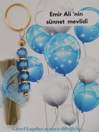 İ&D Baby 25 Adet Balon Görsel Hazır Paketlenmiş Dağıtmalık Sünnet Kınası Ve Anahtarlık