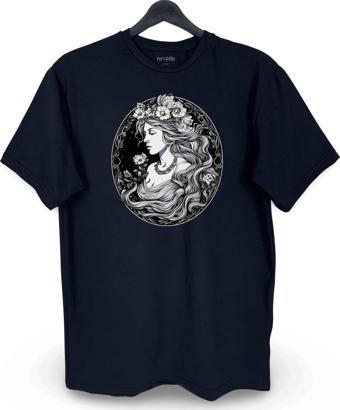 Afrodit Yunan Mitolojik Baskılı Unisex Bisiklet Yaka Tişört
