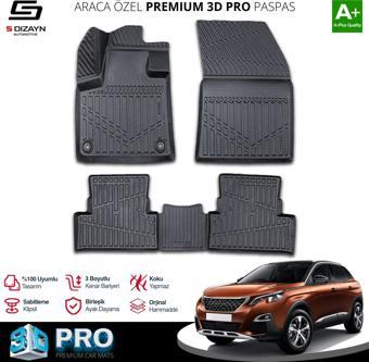 Peugeot 3008 3D Pro Havuzlu Paspas 2016-2023 A+ Kalite