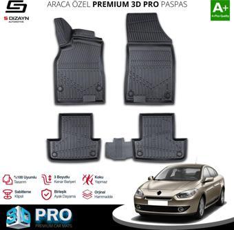 Renault Fluance 3D Pro Havuzlu Paspas 2010-2016 A+ Kalite