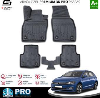 Volkswagen Polo 3D Pro Havuzlu Paspas 2017-2021 A+ Kalite