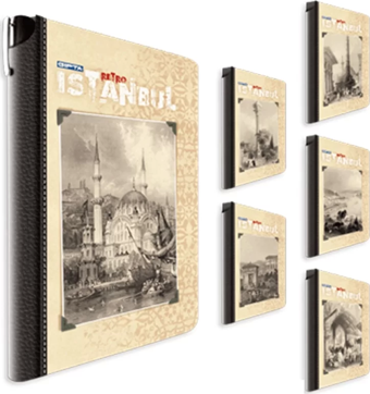 Gıpta İstanbul Sert Kapak Defter 13X21 Kareli 120 Yaprak (3327)