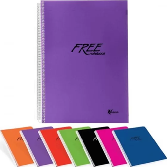 Keskin Free Spiralli Plastik Kapak Defter A4 Çizgili 160 Yaprak (320481)