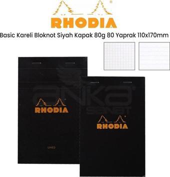 Rhodia Basic Kareli Bloknot Siyah Kapak 80G 80 Yaprak 110X170Mm