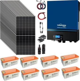 Teknovasyon Arge Güneş Enerjisi Solar Paketi 7.2kva  İnverter 550 watt  Güneş Paneli 200 Amper Jel  Akü