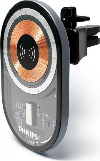 Philips DLK3534Q USB-C Girişli 15W Araç içi Magsafe Kablosuz Hızlı Şarj Cihazı