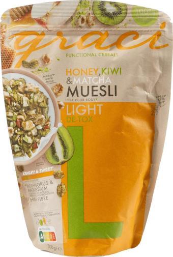 Graci Kahvaltılık Gevrek Müesli Bal Kivi ve Yeşil Çaylı Light L 300 g e