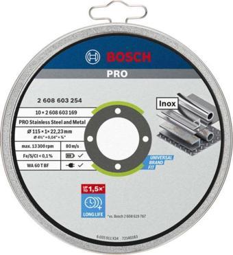 Bosch SDInox Rapido Kesme Diski 115 x 1 x 22,23 mm 10'lu Paket