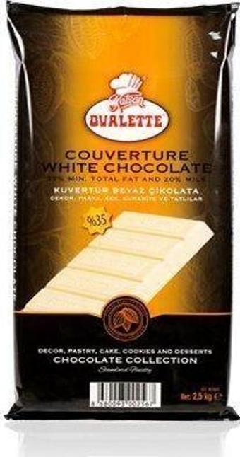 Ovalette Beyaz Kuvertür Extra Çikolata 2,5 Kg