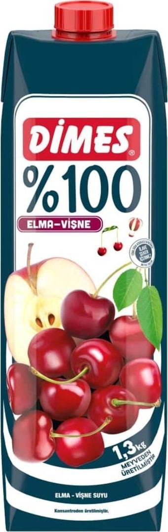 Dimes %100 Elma Vişne Meyve Suyu 1 Lt