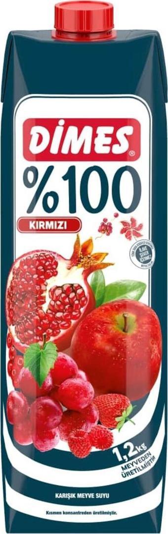 Dimes %100 Kırmızı Karışık Meyve Suyu 1 Lt